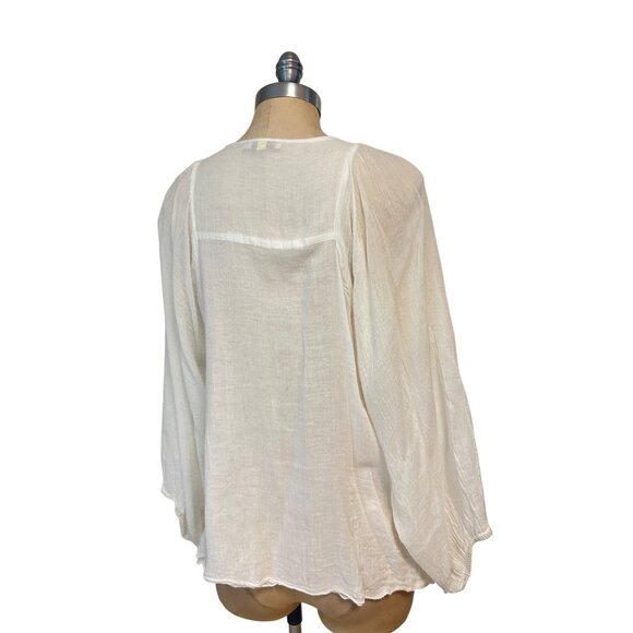 Mes Demoiselles Paris White Boho Embroidered Top W/Coin Detail 38 Small - Picture 4 of 6